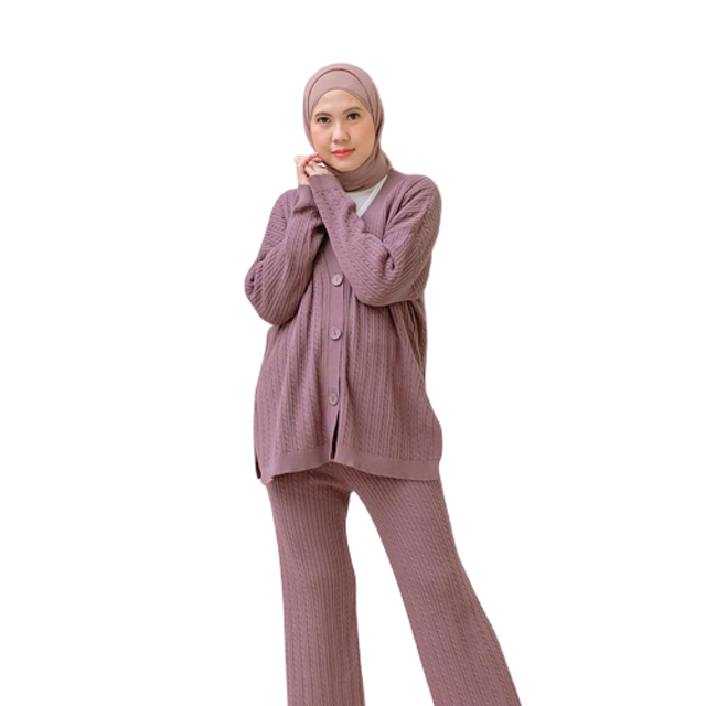 HijabChic HijabChic x Thatal Tania Knitt Burgundy 1